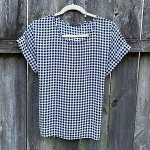 West‎ Kei Black And White Gingham Plaid Blouse | XS